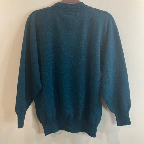 PRINGLE OF SCOTLAND  SZ L Country Lodge Embroidery 100% Wool Crew Neck Sweater - Picture 6 of 8